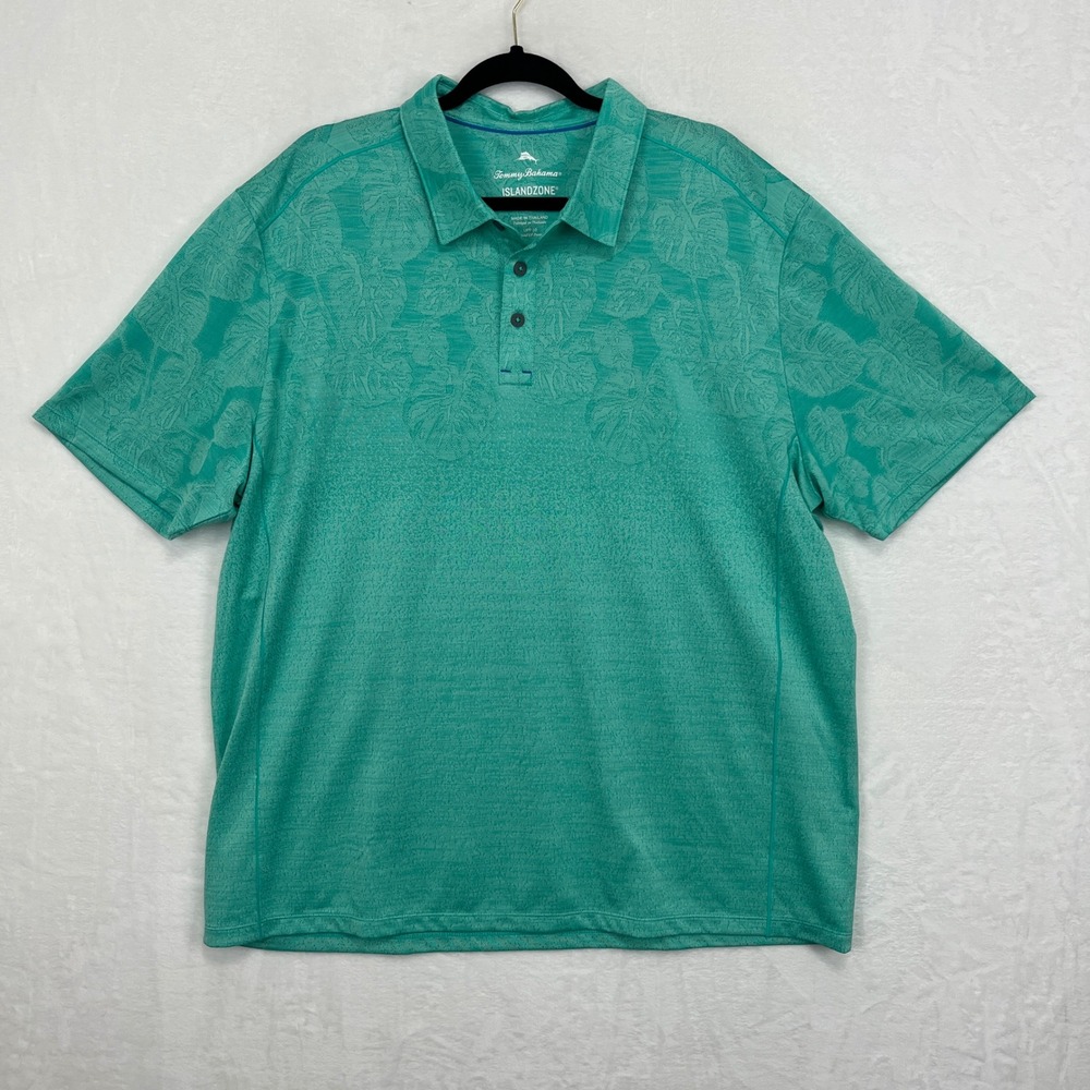 Tommy Bahama Palm Coast Tropic Polo Mens XXL Green IslandZone‎ NWT